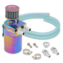 Load image into Gallery viewer, Universal 200ML Cylinder Oil Catch Can Tank 5"x3.25"x3.25" with Breather Filter & Dipstick Neo Chrome