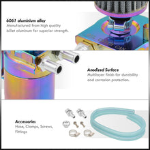 Load image into Gallery viewer, Universal 200ML Cylinder Oil Catch Can Tank 5"x3.25"x3.25" with Breather Filter & Dipstick Neo Chrome