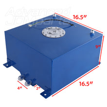 Load image into Gallery viewer, Fuel Cell Tank 40 Liter / 10 Gallon Blue Aluminum Chrome Cap
