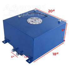 Load image into Gallery viewer, Fuel Cell Tank 50 Liter / 13 Gallon Blue Aluminum Chrome Cap