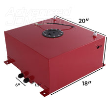 Load image into Gallery viewer, Fuel Cell Tank 50 Liter / 13 Gallon Red Aluminum Black Cap