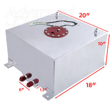Load image into Gallery viewer, Fuel Cell Tank 60 Liter / 15 Gallon Chrome Aluminum Red Cap