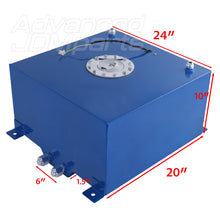 Load image into Gallery viewer, Fuel Cell Tank 80 Liter / 21 Gallon Blue Aluminum Chrome Cap