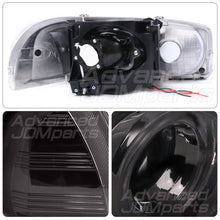 Load image into Gallery viewer, GMC Sierra 1500 1999-2007 / Sierra 1500HD 2001-2007 / Sierra 2500 1999-2004 / Sierra 2500HD 2001-2007 / Sierra 3500 2001-2007 / Yukon 1999-2006 / Yukon XL 1500 2500 2000-2006 Halo Projector Headlights Chrome Housing Smoke Len Clear Reflector