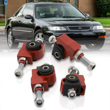 Load image into Gallery viewer, Acura Integra 1990-2001 / Honda Civic 1988-2000 / CRX 1988-1991 / Del Sol 1993-1997 Front Upper Control Arms Camber Kit Bushings Red