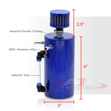 Load image into Gallery viewer, Universal 300ML Cylinder Oil Catch Can Tank 8.25"x3.25"x3.25" with Breather Filter Blue