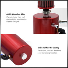 Load image into Gallery viewer, Universal 300ML Cylinder Oil Catch Can Tank 8.25"x3.25"x3.25" with Breather Filter Red