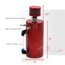 Load image into Gallery viewer, Universal 300ML Cylinder Oil Catch Can Tank 8.25&quot;x3.25&quot;x3.25&quot; with Breather Filter Red
