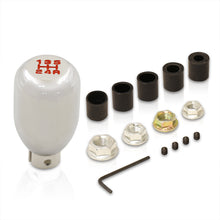 Load image into Gallery viewer, Universal 5 Speed M8 M10 M12 Type-R Style Shift Knob Chrome with Red Lettering