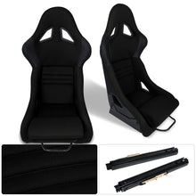 Load image into Gallery viewer, Universal K110 Bucket Racing Seats + Sliders Black Cloth