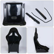 Load image into Gallery viewer, Universal K110 Bucket Racing Seats + Sliders Black Cloth