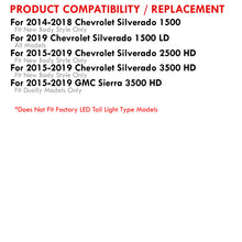 Load image into Gallery viewer, Chevrolet Silverado 1500 2014-2018 / 1500LD 2019 / 2500HD 3500HD 2015-2019 / GMC Sierra 3500HD Dually 2015-2019 LED Bar Tail Lights Chrome Housing Red Len White Tube (Excluding OEM LED Models)