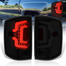 Load image into Gallery viewer, Chevrolet Silverado 1500 2014-2018 / 1500LD 2019 / 2500HD 3500HD 2015-2019 / GMC Sierra 3500HD Dually 2015-2019 LED Bar Tail Lights Chrome Housing Smoke Len White Tube (Excluding OEM LED Models)