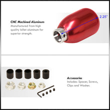 Load image into Gallery viewer, Universal 5 Speed M8 M10 M12 Type-R Style Shift Knob Red with White Lettering