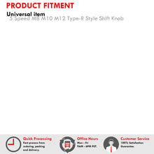 Load image into Gallery viewer, Universal 5 Speed M8 M10 M12 Type-R Style Shift Knob Red with White Lettering