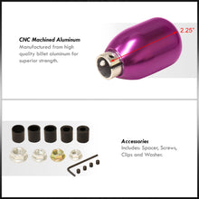 Load image into Gallery viewer, Universal 5 Speed M8 M10 M12 Type-R Style Shift Knob Purple with White Lettering