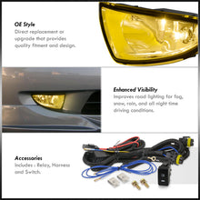 Load image into Gallery viewer, Honda Civic 2004-2005 Front Fog Lights Yellow Len (Includes Switch & Wiring Harness)