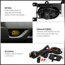 Load image into Gallery viewer, Honda Civic 2DR 2006-2008 Front Fog Lights Yellow Len (Includes Switch & Wiring Harness)