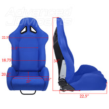 Load image into Gallery viewer, Universal K603 Reclinable Seats + Sliders Blue Cloth