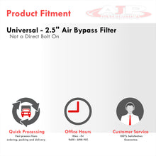 Load image into Gallery viewer, Universal 2.5" Air Intake Bypass Filter Black