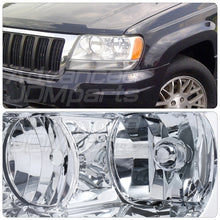 Load image into Gallery viewer, Jeep Grand Cherokee 1999-2004 Factory Style Headlights Chrome Housing Clear Len Amber Reflector
