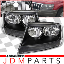 Load image into Gallery viewer, Jeep Grand Cherokee 1999-2004 Factory Style Headlights Black Housing Clear Len Clear Reflector