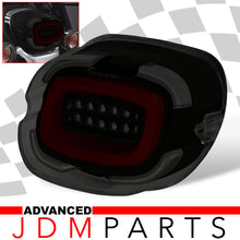 Load image into Gallery viewer, Harley Davidson Motorcycle LED Bar Tail Lights Black Housing Smoke Len Red Tube (Downward Facing License Plate Tag Light)