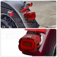 Load image into Gallery viewer, Harley Davidson Motorcycle LED Bar Tail Lights Chrome Housing Red Len White Tube (Upward Facing License Plate Tag Light)