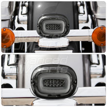 Load image into Gallery viewer, Harley Davidson Motorcycle LED Bar Tail Lights Chrome Housing Smoke Len White Tube (Downward Facing License Plate Tag Light)
