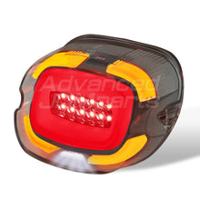 Load image into Gallery viewer, Harley Davidson Motorcycle LED Bar Tail Lights Chrome Housing Smoke Len White Tube (Downward Facing License Plate Tag Light)