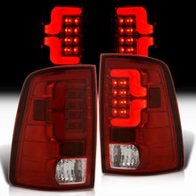 Load image into Gallery viewer, Dodge Ram 1500 2009-2018 / 2500 3500 2010-2018 LED Bar Tail Lights Chrome Housing Red Len White Tube (Excluding OEM LED Models)
