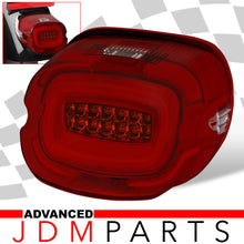 Load image into Gallery viewer, Harley Davidson Motorcycle LED Bar Tail Lights Chrome Housing Red Len White Tube (Downward Facing License Plate Tag Light)