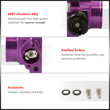 Load image into Gallery viewer, D/B/F/H-Series 70mm Throttle Body Plate Purple w/ Chrome Gate