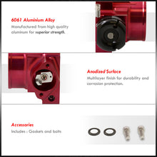 Load image into Gallery viewer, D/B/F/H-Series 70mm Throttle Body Plate Red w/ Chrome Gate