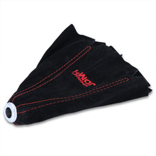 Load image into Gallery viewer, JDM Sport Universal Shift Boot Black Suede with Red Stitching