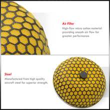 Load image into Gallery viewer, Universal 3inch Mushroom Filter Black Mesh Yellow Foam