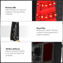Load image into Gallery viewer, Chevrolet C/K 1988-1999 / Suburban 1992-1999 / Tahoe 1995-1999 / Blazer Full Size 1992-1994 / GMC C/K 1988-1999 / Yukon 1992-1999 / Cadillac Escalade 1999-2000 LED Bar Tail Lights Chrome Housing Smoke Len White Tube