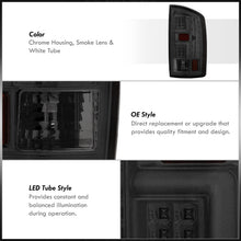 Load image into Gallery viewer, Dodge Ram 1500 2007-2008 / 2500 3500 2007-2009 LED Bar Tail Lights Chrome Housing Smoke Len White Tube (Excluding OEM LED Models)