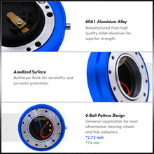 Load image into Gallery viewer, Universal Slim Style Steering Wheel Quick Release Blue