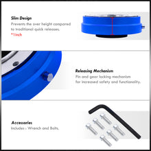 Load image into Gallery viewer, Universal Slim Style Steering Wheel Quick Release Blue