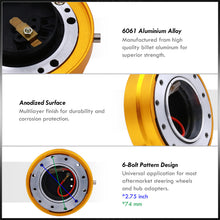 Load image into Gallery viewer, Universal Slim Style Steering Wheel Quick Release Gold