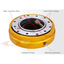 Load image into Gallery viewer, Universal Slim Style Steering Wheel Quick Release Gold