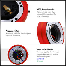 Load image into Gallery viewer, Universal Slim Style Steering Wheel Quick Release Red