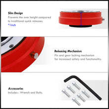 Load image into Gallery viewer, Universal Slim Style Steering Wheel Quick Release Red