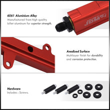 Load image into Gallery viewer, JDM Sport Nissan 240SX S13 1989-1994 SR20DET Fuel Rail Red with Black Fittings

