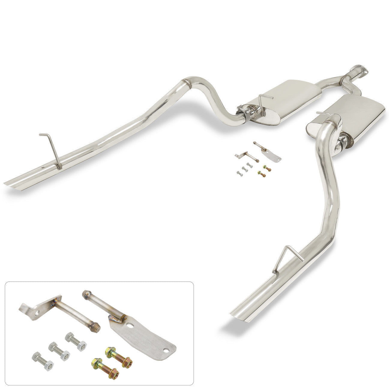 Ford Mustang 3.8L V6 1999-2004 Dual Tip Stainless Steel Catback