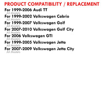 Load image into Gallery viewer, Audi TT 1999-2006 / Volkswagen Cabrio 1999-2002 / Golf 1999-2007 / Golf City 2007-2010 / GTI 2006 / Jetta 1999-2005 / Jetta City 2007-2009 1.8L 2.0L 2.8L Automatic & Manual Transmission Aluminum Radiator