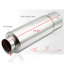Load image into Gallery viewer, Universal 3" Inlet / 4.5" Straight Tip Fireball Style Stainless Steel Exhaust Muffler Chrome