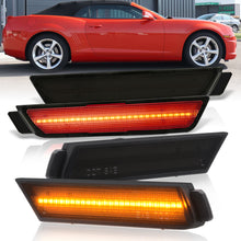 Load image into Gallery viewer, Chevrolet Camaro 2010-2015 Front Amber + Rear Red LED Side Marker Lights Smoke Lens