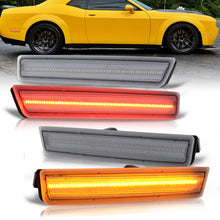 Load image into Gallery viewer, Dodge Challenger 2015-2022 4 Piece Front Amber & Rear Red LED Side Marker Lights Clear Len